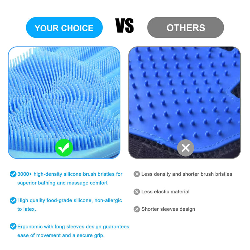 Pet Washing Gloves - Dog and Cat Shampoo Bathing Gloves, High Density Bristles Washing Brush, Heat Resistant Cleaning Gloves, Gentel Grooming and Massage Scrubber for Dogs, Cats, Horses, and Rabbits - PawsPlanet Australia