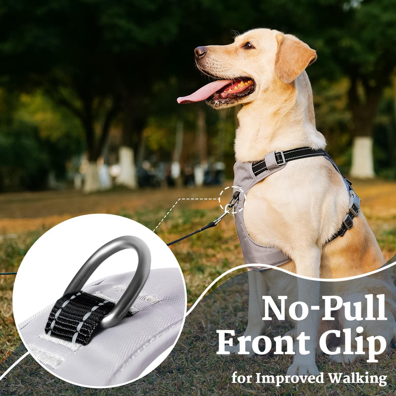 Huntboo Anti Pull Dog Harness Medium, No-Pull Reflective Hanresses for Pet with Front Clip, Adjustable, Breathable for Small, Medium & Large Dogs Walking, Training, Running (Static Black, M) Medium (Pack of 1) Static Black - PawsPlanet Australia