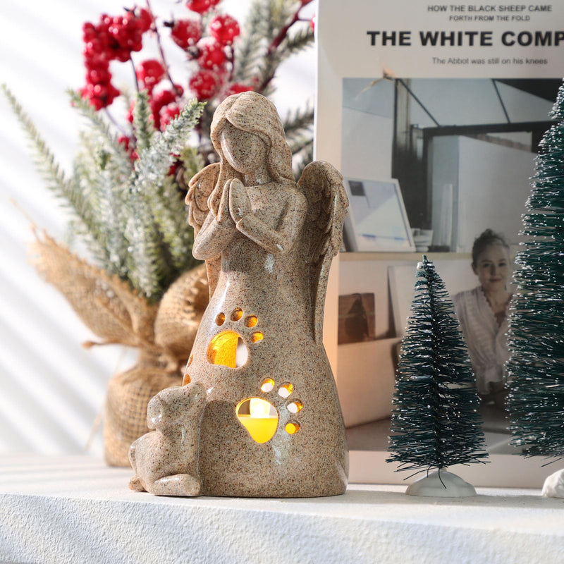 BEARAE Loss of Dog Sympathy Gift, Dog Memorial Gifts Candle Holder, Dog Passing Away Gifts, Angel Dog Memorial Statue, Dog Angel Figurine, Pet Memorial Gifts for Dogs - PawsPlanet Australia