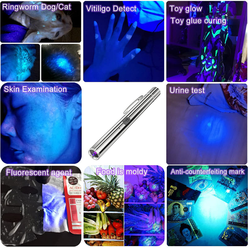 Wood's Lamp Portable,UV Black light for Pet Dog/Cat Care,cat Ringworm Detector, Pet Urine Detector, with Portable buckle and Magnetic back cover - PawsPlanet Australia