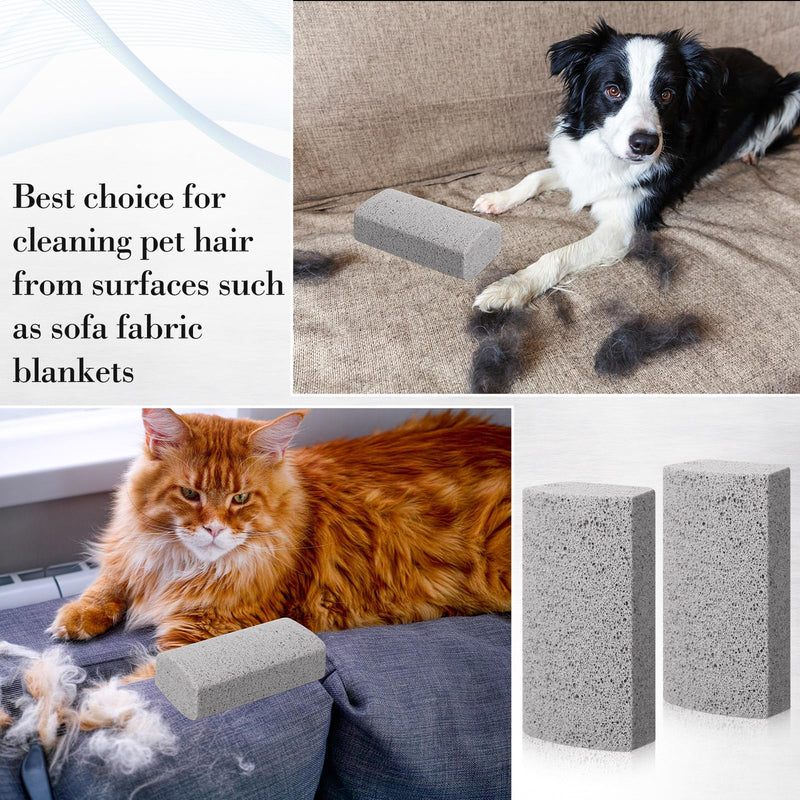 Loopeer 2 Pcs Pet Hair Remover Pumice Stone for Dog Cat Hair Removal Cleaning Pet Hair Stone 6 Inch Dog Fur Removal Tool for Car Interior Bedding Carpet Couch Furniture Cleaning (3.74 x 2 x 1.6 in) 3.74 x 2 x 1.6 In - PawsPlanet Australia