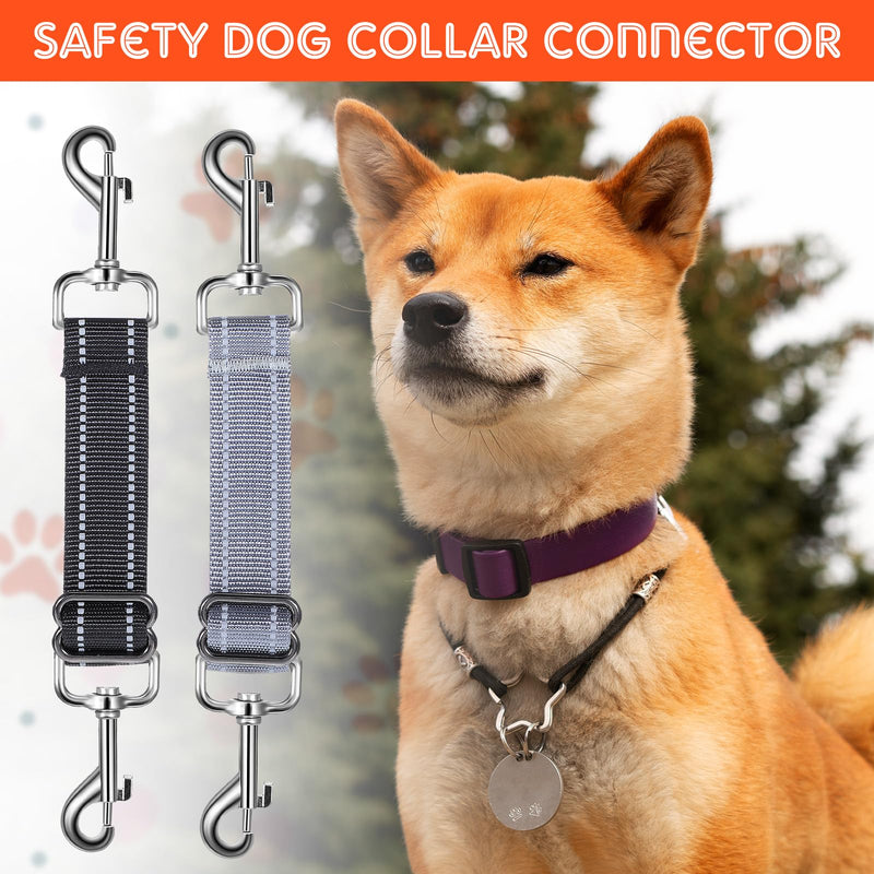 2 PCS Prong Collar Safety Clip Leash to Prong Collar Connector Dog Leash Connector Harness to Collars Safety Clip Reflective Double Ended Backup Clasp for Dog Pinch Collars - PawsPlanet Australia