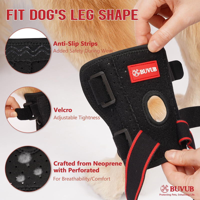 Dog Hock Brace Rear Leg Built-in Metal Spring Strips Support for Sprains, Arthritis, Ligament Injuries, Post-Op Recovery with Adjustable Compression Straps (M,Pair) Pair Pack Medium