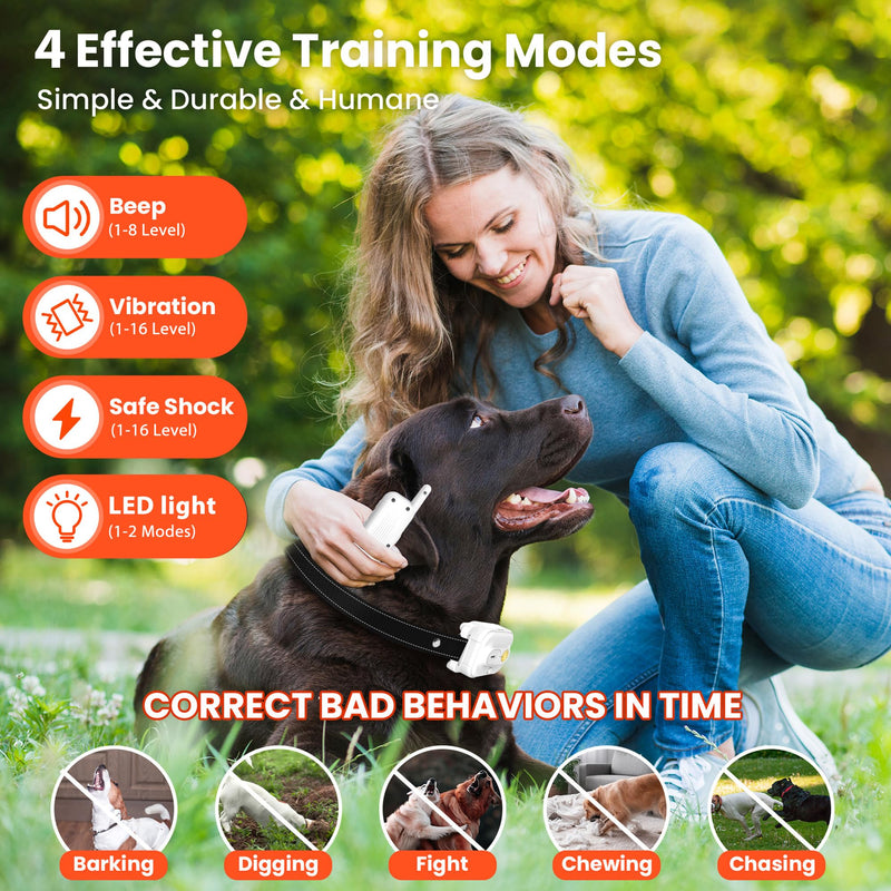 Dog Shock Collar,3300FT Dog Training Collar with Remote,IPX7 Waterproof Rechargeable Dog e-Collar with Beep,Vibration,Safe Shock,LED Light for Small,Medium,Large Dogs (8-150 lbs) - PawsPlanet Australia
