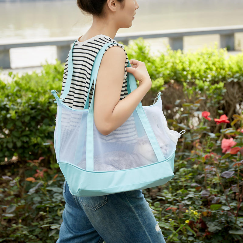 Pet Sling Carrier for 3-8 lbs Small Dogs & Cats,Outdoor Shoulder Bag with Adjustable Straps,Puppy Sling,Light Cat Pouch for Travel & Walking (Mint Green) Mint Green - PawsPlanet Australia