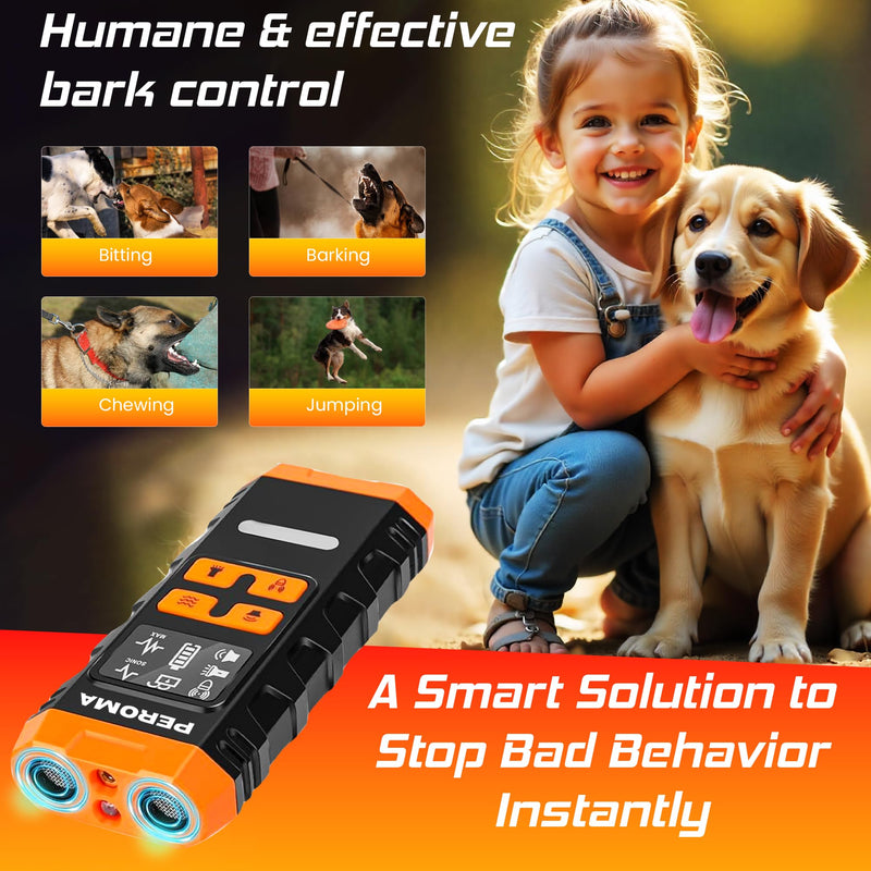 Dog Bark Deterrent Device, 5 Training Modes with Sonic/Max/Beep, Red Light & Night Flashlight, 60FT Ultrasonic Anti Barking Control – Safe, Humane, Rechargeable Indoor/Outdoor Bark Trainer for Dogs - PawsPlanet Australia