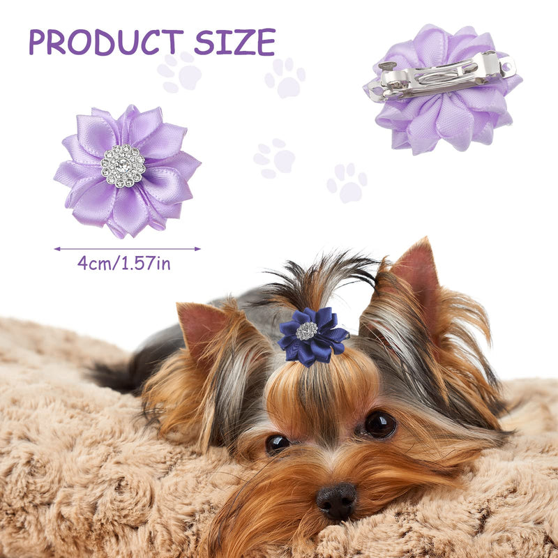 40 Pcs Flower Dogs Hair Bows with French Barrette Hair Clips Puppy Grooming Hair Accessories Dog Hair Clips Puppy Hair Bows for Small Dogs Girl Pet Cat Birthday Party Dog Hair Flower Topknot 20 Colors - PawsPlanet Australia