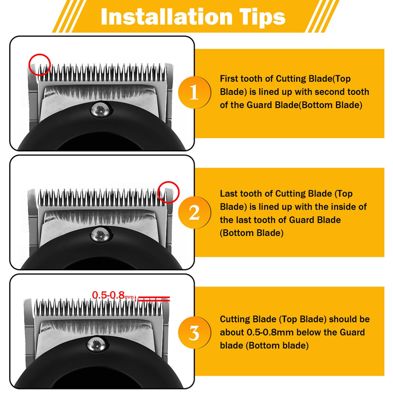 Precision Blade Fit for Wahl Clippers Blades, 2 Holes Adjustable Hair Trimmer Parts Replacement Blades, Pack of 1