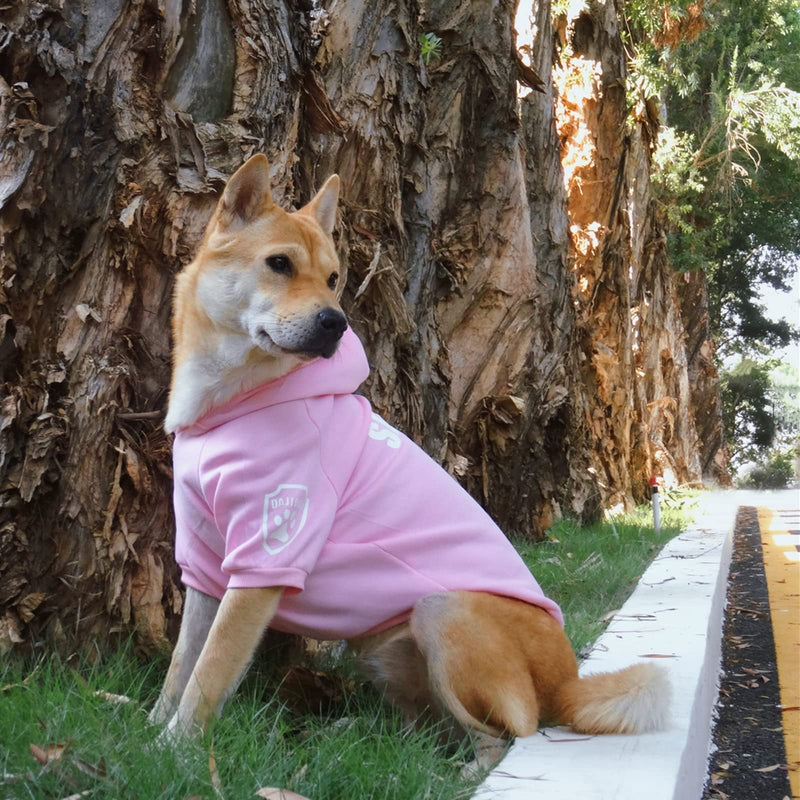 Dog Security Hoodie with Glow-in-The-Dark Prints DAJIDALI Dog Clothes Apparel Winter Sweatshirt Warm Sweater Jacket Coat Hoodie for Small Medium Large Dog Cat 31" Chest Pink - PawsPlanet Australia