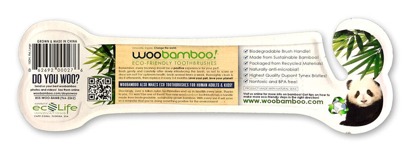 Woobamboo! Eco-Friendly Large Breed Dog Bamboo Toothbrush, Biodegradable, Plastic Negative (Pack of 2) - PawsPlanet Australia
