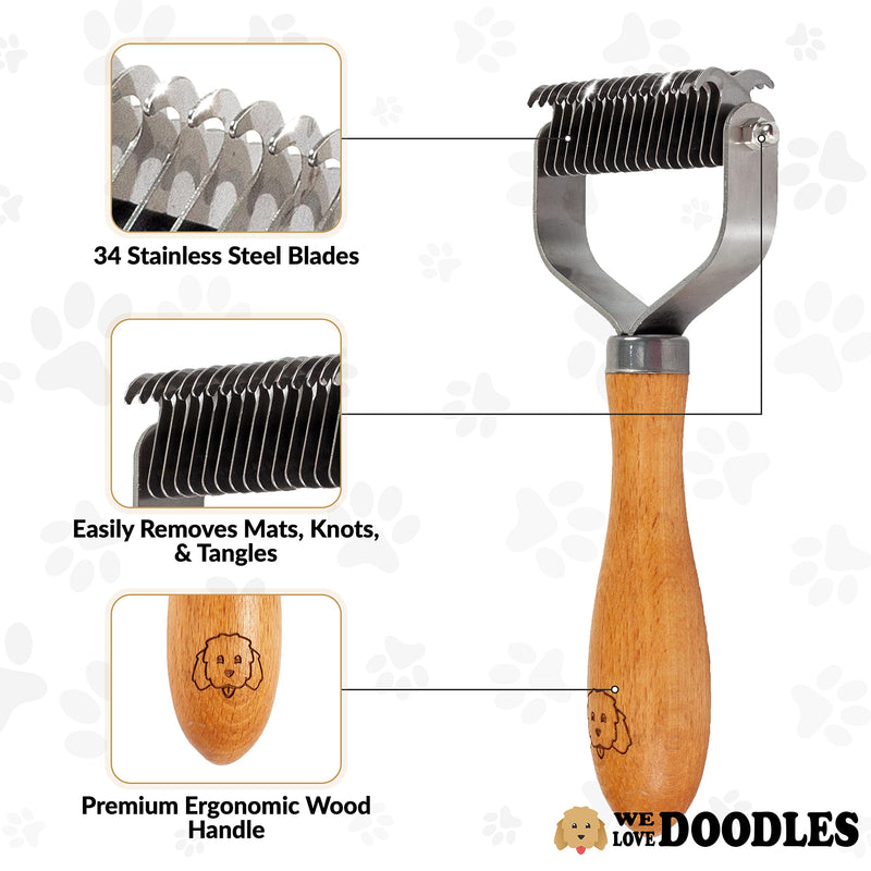 We Love Doodles Large Slicker Brush For Dogs & Dog Dematting Comb - Easily Remove Dog Tangles - PawsPlanet Australia