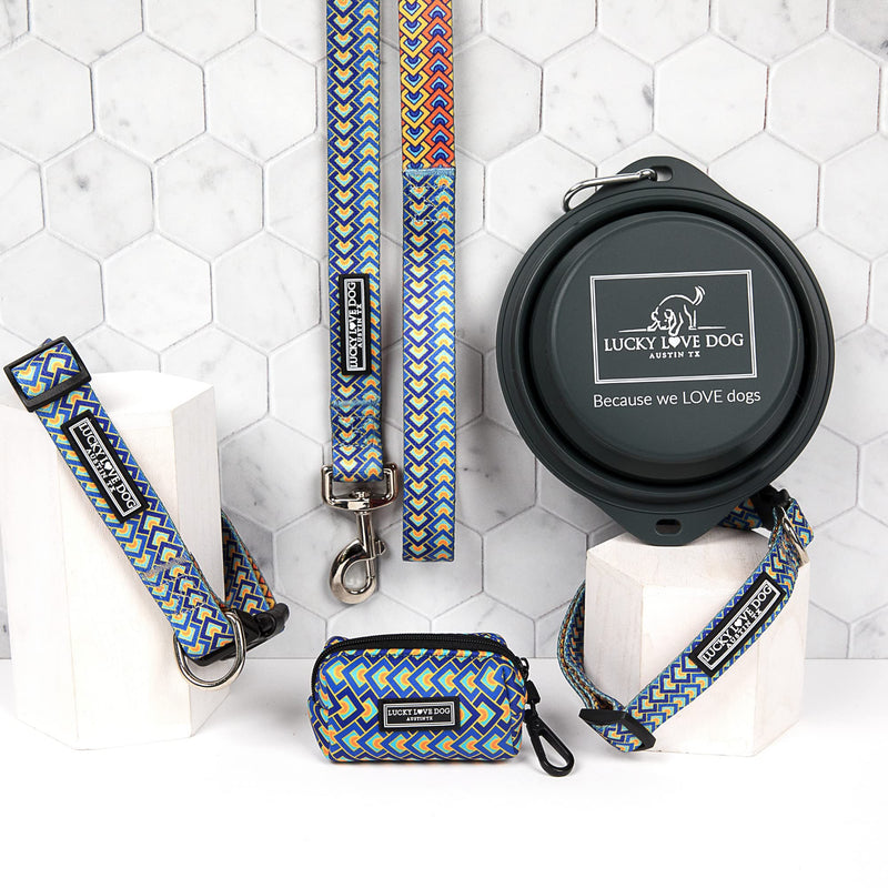 Lucky Love Dog Wide Dog Collar - Adjustable, Durable, Soft Webbing, & Comfortable 1.5 inch Wide Collar for Dogs Male and Female with Strong Buckle - Murphy, Medium Medium | 13-21"