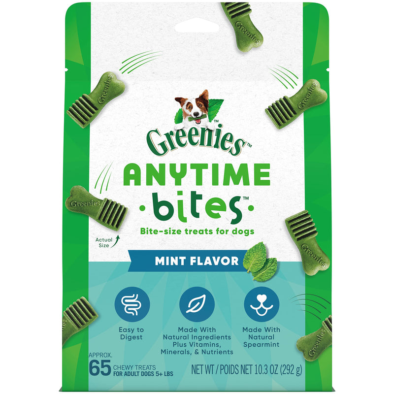 Greenies Anytime Bites Dog Treats, Mint Flavor, 10.3 oz. Bag 10.3 Ounce (Pack of 1) - PawsPlanet Australia
