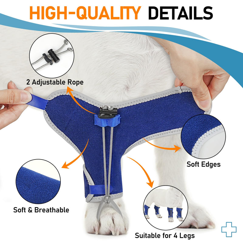 Supet Knuckling Brace for Dogs, Comfortable Foot Splint, Ankle Brace Back Leg for Toe Dragging Cause by Myelopathy, Sciatic Nerve Insufficiency & Herniated Disc (Blue, XL)