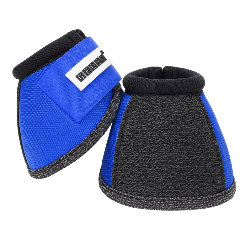 GEOSO Bell Boots for Horses,Ballistic Overreach Horse Boots | Superb Protection, Durability&Comfort,360 Degree Wrap Medium Blue