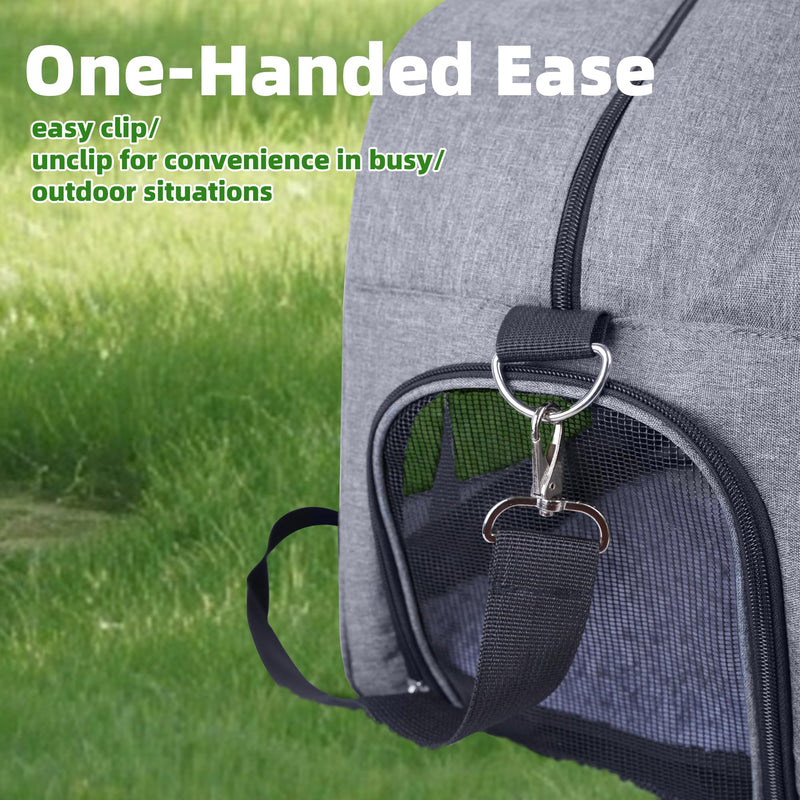 Cat Carrier for Small Cats Dogs, Soft-Sided Pet Carrier for Cats Puppies Small Pets, Lightweight Comfortable Travel Cat Dog Carrier (Grey) Grey - PawsPlanet Australia
