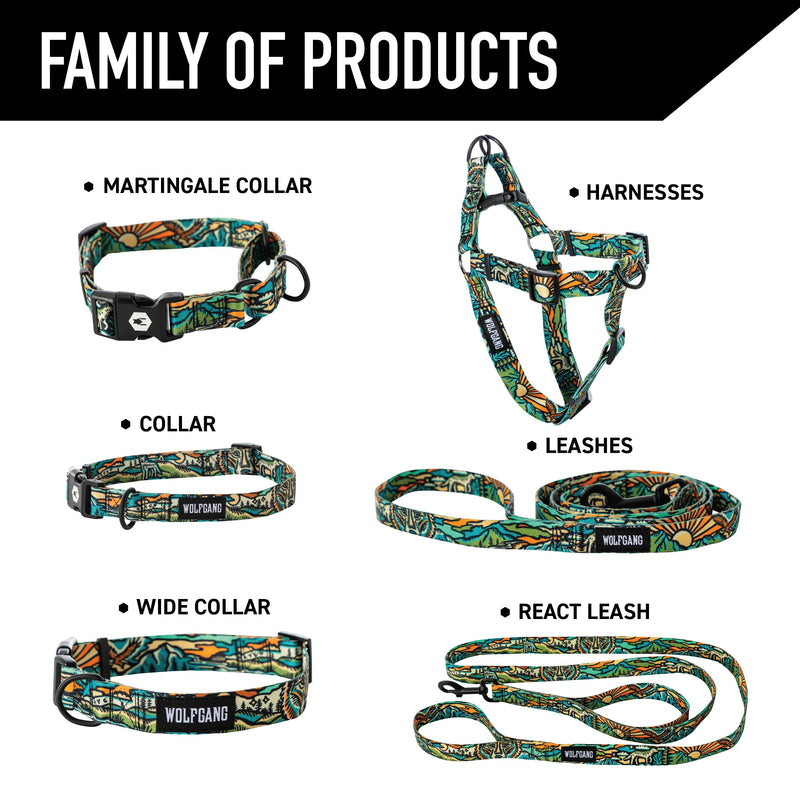 Wolfgang Heavy Duty, Adjustable Wide Venture Dog Collar with Quick Release Nylon Buckle for Walking & Training, WildWolf Print, Large Large (1.25 Inch x 18-22 Inch) - PawsPlanet Australia
