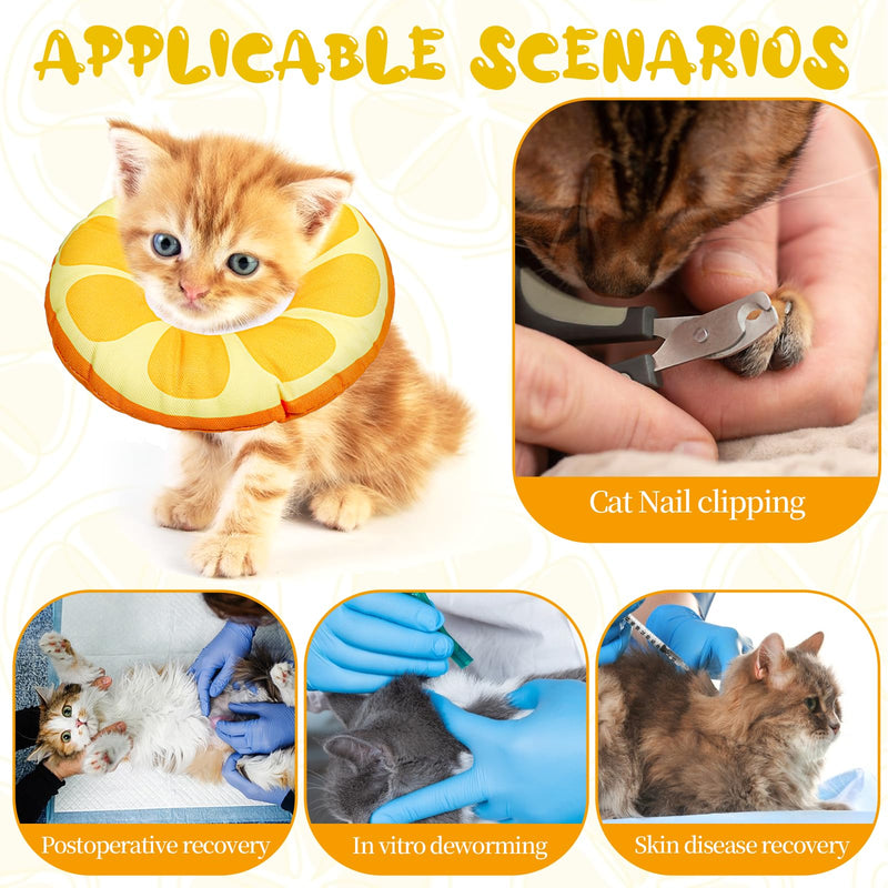 COMNICO Kitten Cones After Surgerys Small Waterproof Cones Collar Small Cats Donut Soft to Stop Licking Neck Elizabethan e Collar for Recovery (S Size Orange