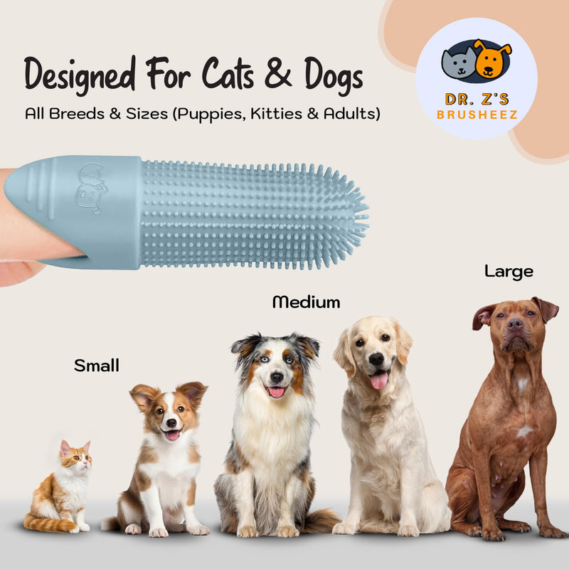 DR. Z'S GOODEEZ Pet Toothbrush for Dogs and Cats. Food Grade Silicone 360° Finger Brush. USA Dentist Approved!! - PawsPlanet Australia