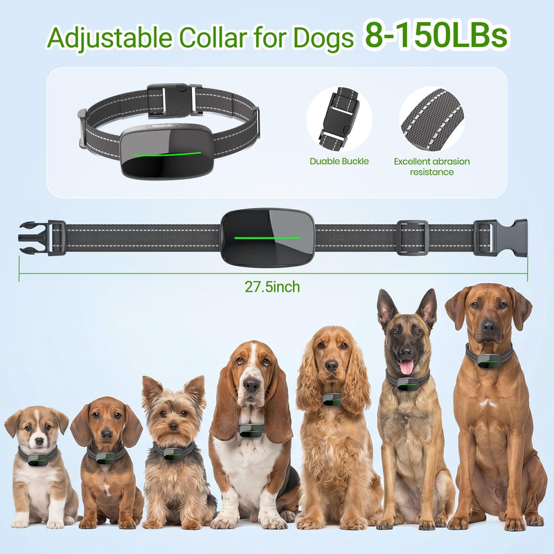 Dog Electric Collar with Remote, IP67 Waterproof Shock Collar for Dogs, 3300FT Range, 4 Training Modes Strong Shock, LED Light, Adjustable Collar Black-520
