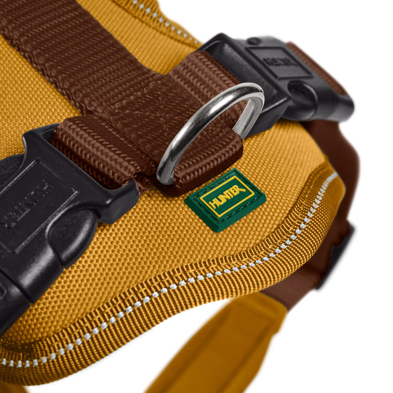 HUNTER NEOPREN dog harness, nylon, padded with neoprene, for sport and leisure,brown / caramel, nylon, neoprene,45-57,S 45-57 brown / caramel, nylon, neoprene - PawsPlanet Australia