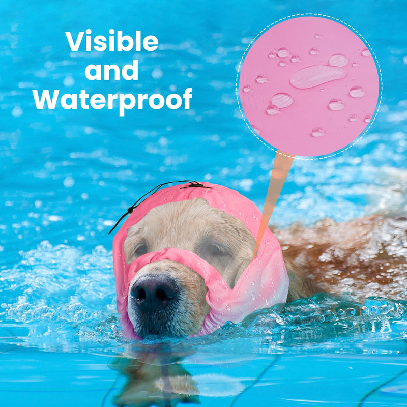 Nanaki Adjustable Shower Caps for Dogs Ears Dog Ear Covers for Bath, Shower Cap Reusable Waterproof Ear Covers for Dogs, Dog Ear Protection for Bath Dog Bath Ear Protection Bathing Grooming Swimming Pink - PawsPlanet Australia