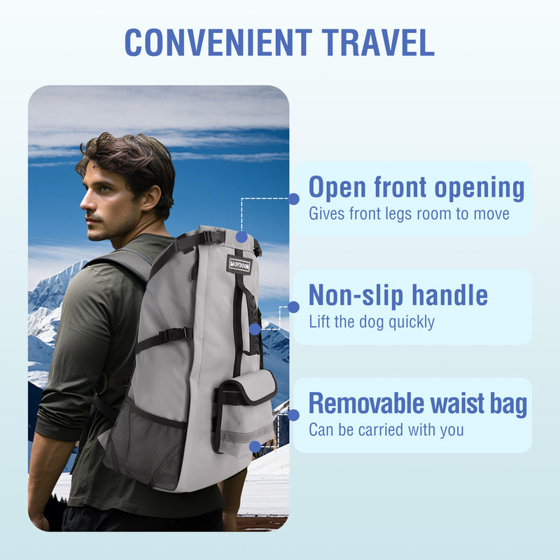 Dog Backpack for Small & Medium Dogs - Adjustable Pet Carrier for Travel & Hiking, Hands-Free Puppy Backpack with Storage Pockets, Breathable Mesh, Reflective Strips & Non-Slip Handle - PawsPlanet Australia