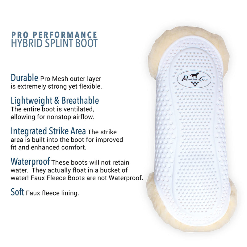 Professional's Choice Sports Medicine Products Hybrid Splint Horse Boots Fleece Horse Leg Wraps Medium White - PawsPlanet Australia