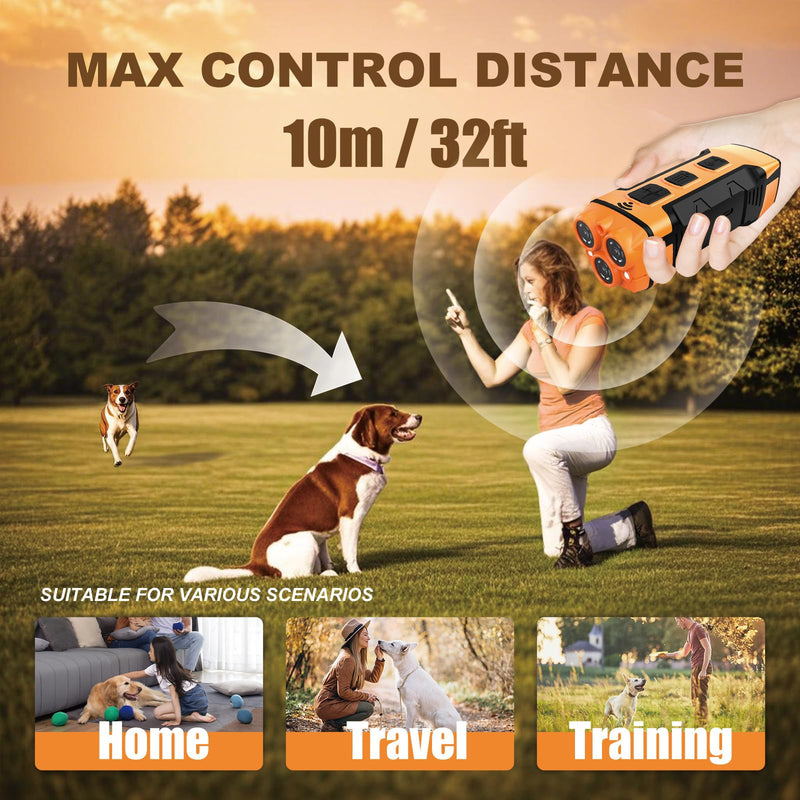 Dog Bark Deterrent Devices, Anti Barking Device for Dogs ultrasonic Stopper Control Device 50 Ft Correct Your Dog's Bad Behavior Better Than Shock Collars (YELLOW-5431) YELLOW-5431