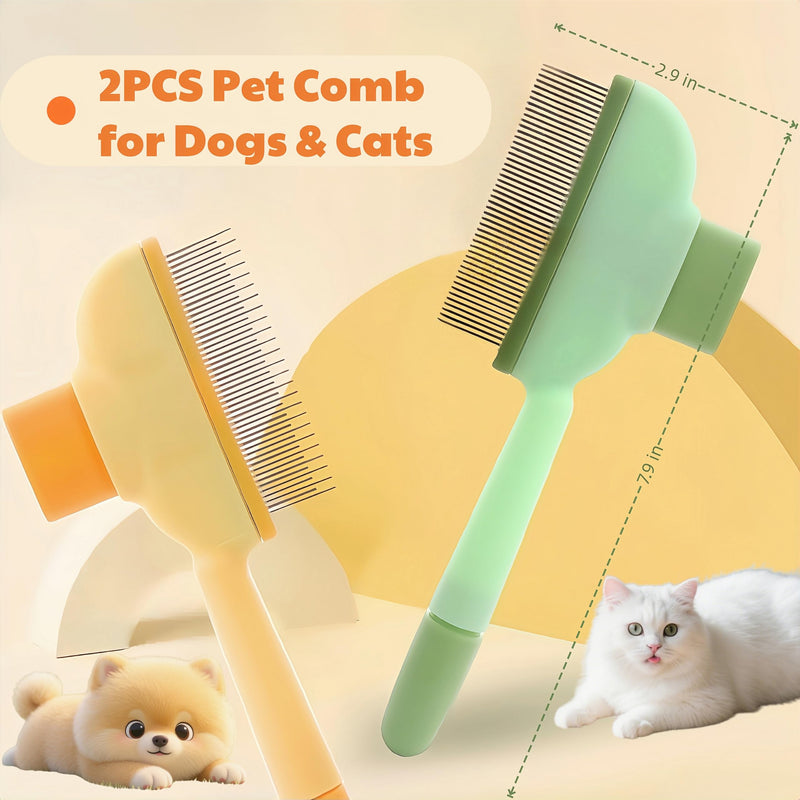 2 PCS Cat Comb Dog Comb Tool, 1 PCS Pet Hair Removal Gloves Brush, Reusable Pet Cat Dog Hair Removal Grooming Gloves Brush Tool (2PCS+1PCS) 2PCS+1PCS - PawsPlanet Australia