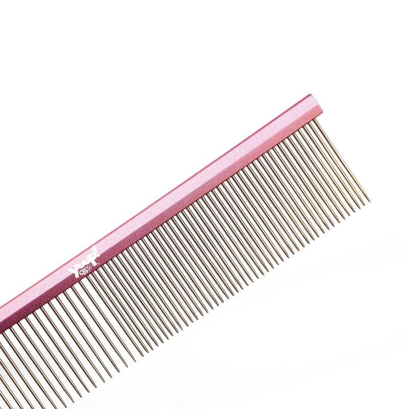 YUUP! - PINKCOMB MINI Professional Stainless Steel Wide Rounded Teeth Comb for Dogs and Cats Grooming Accessories - PawsPlanet Australia