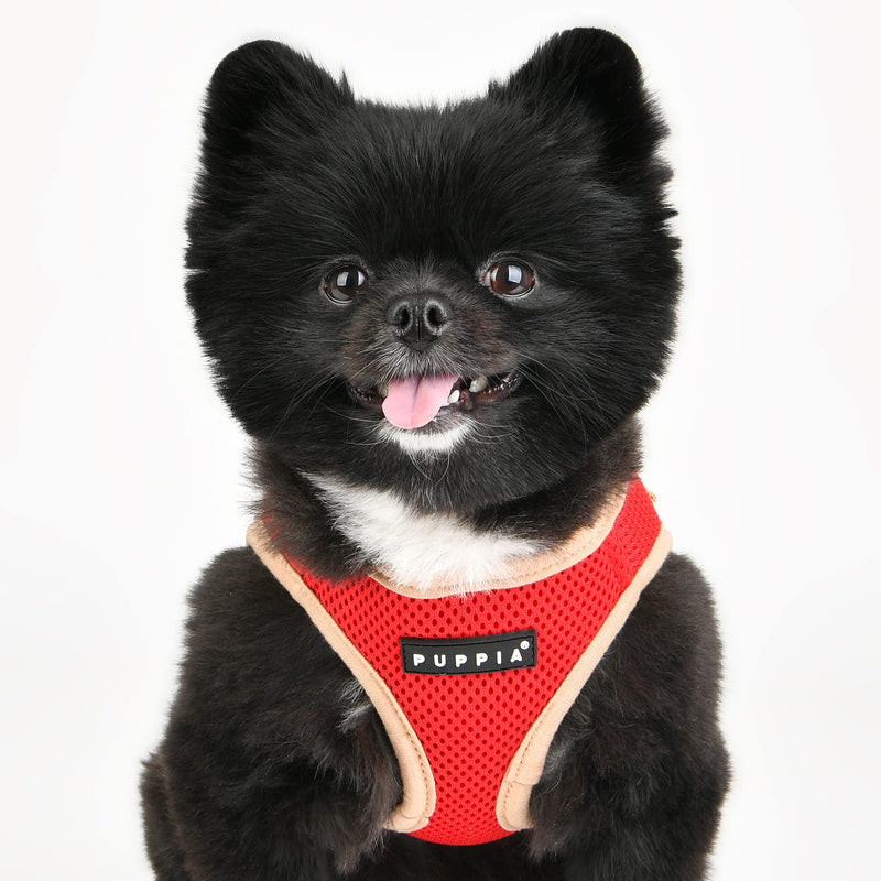 Puppia Soft Vest Dog Harness II Mesh Step-in All Season No Pull No Choke Walking Training for Small & Medium Dog - RED - XL X-Large - PawsPlanet Australia