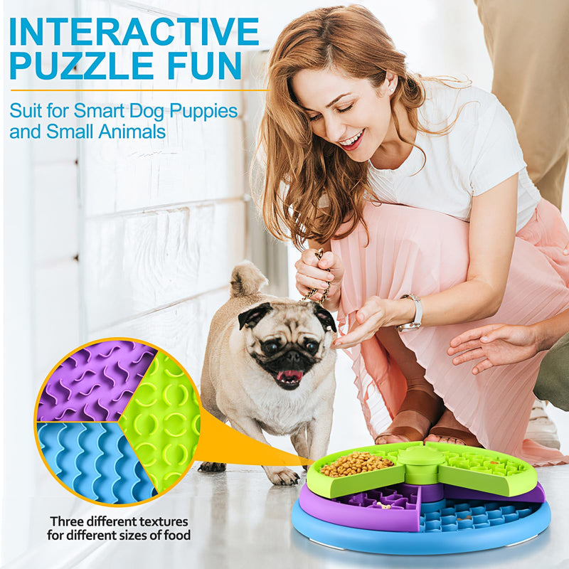 Slow Feeder Dog Bowls 3 Layers, Interactive Dog Puzzle Game, Dog Enrichment Toys, Anti-Slip Slow Eating Dog Bowl, Maze Dog Food Bowl, Anti-Choking Puzzle Feeder Dog Bowl for Dogs & Cats colorful - PawsPlanet Australia