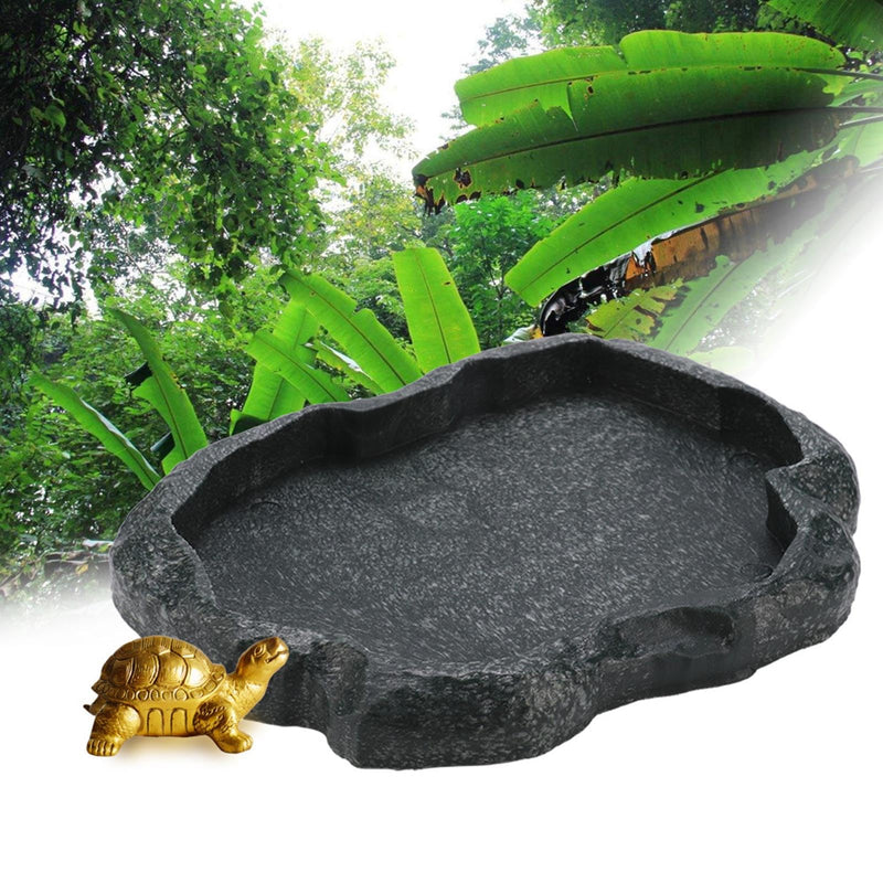 Tortoise Water Dish, Resin Snake Water Bowl, Reptile Food Feeding Dish for Tortoise, Lizard, Iguana, Frog, Snake, Pet, Amphibian - PawsPlanet Australia