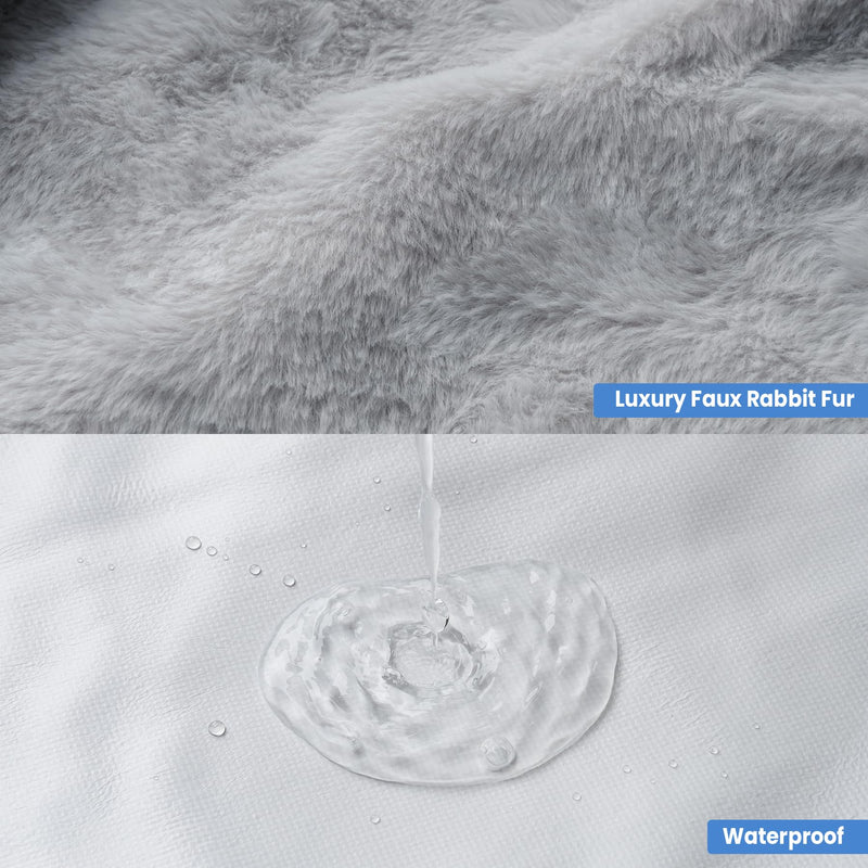 Sunheir Extra Large Washable Waterproof Replacement Dog Sofa Bed Cover, Soft Plush Sofa Protector, Easy to Clean Pet Furniture Cover, 44x30x7 Inches, Grey 44.0"L x 30.0"W x 7"Th - PawsPlanet Australia