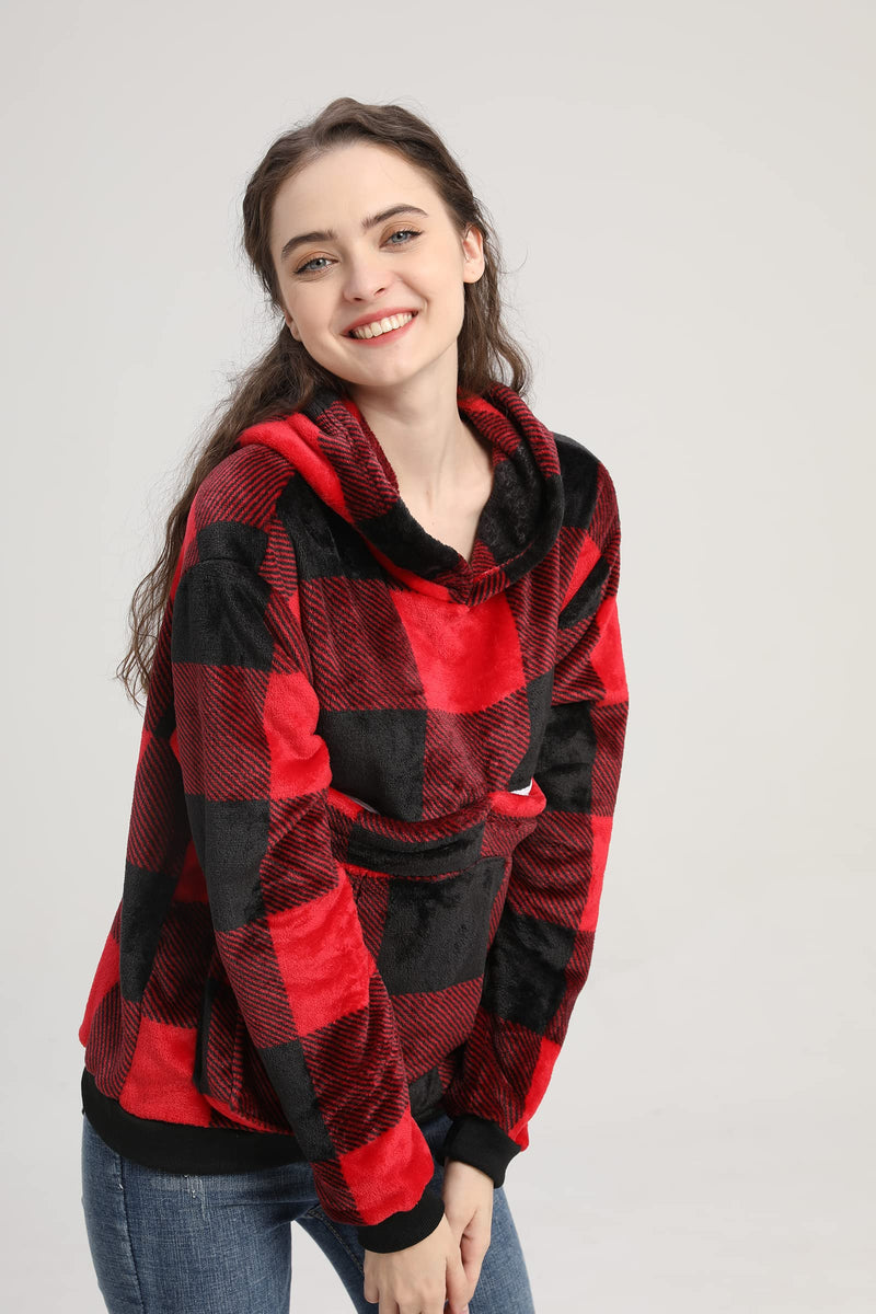 LINYUCHEN Cat Pouch Hoodie Large Pet Pouch Sweatshirt Puppy Kitten Holder Carrier Pullover Tops for Women Medium Red - PawsPlanet Australia