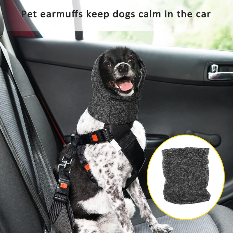 Northogo Multi-functional Pet Soft Snoods, Ear Covers & Muffs for Noise Protection, Neck & Ear Warmer for Anxiety Relief & Grooming for Dogs & Cats (Grey M)