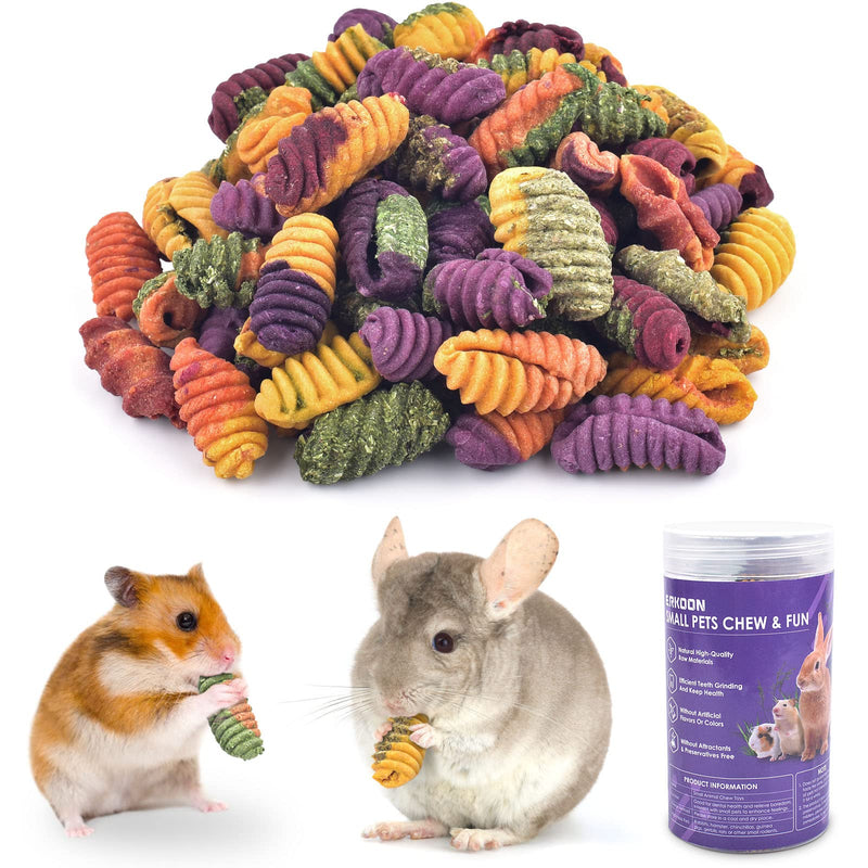 ERKOON Chinchilla Treats, Chew Toys for Teeth for Rabbit Guinea Pig Gerbil Rat Dwarf Hamster(Small Size) Mixed-small size