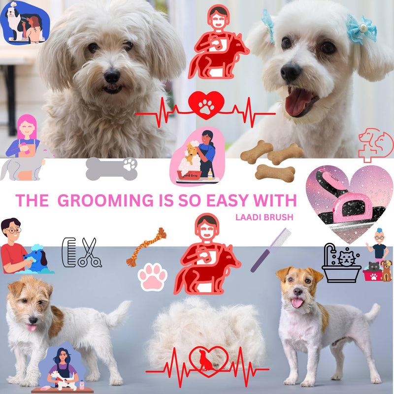 Deshedding Tool for Dogs and Cats - Reduces Shedding by Up to 95% in Less Than 10 Minutes—best Choice for Grooming and Deshedding Your Lovely Pets. Dog Brush Cat brush Horse Brush Rabbit Brush. Pink Large - PawsPlanet Australia