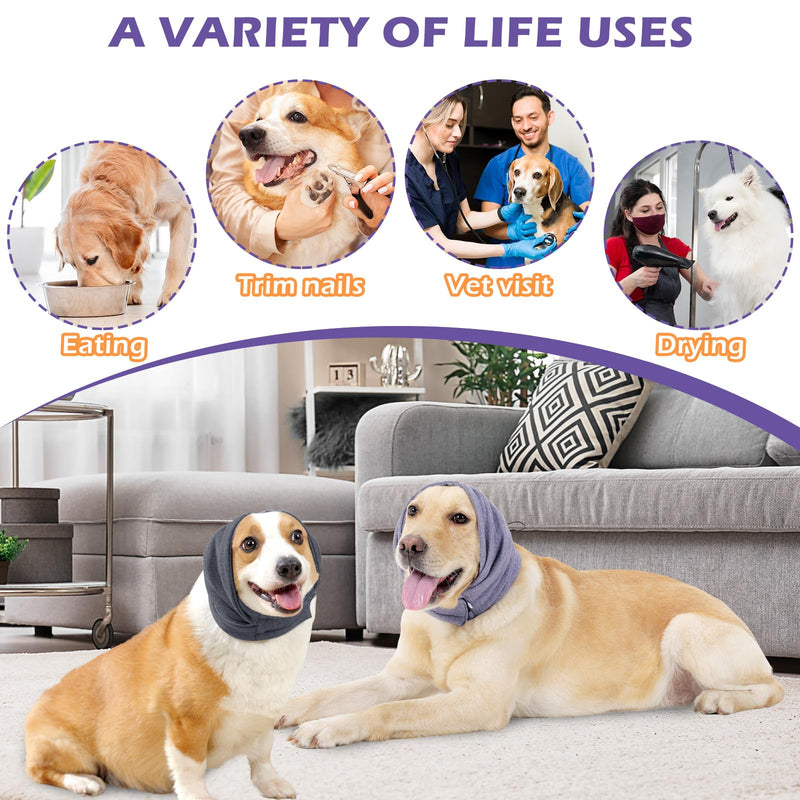 2PCS No Flap Ear Wraps for Dogs,Dog Ear Muffs Noise Protection,Snoods for Dogs Ear Warmer,Dog Headband,Dog Ear Covers for Bath Grooming Force Drying Anxiety Relief,Dog Head Wrap,Dog Calming Hoodie,S S - PawsPlanet Australia