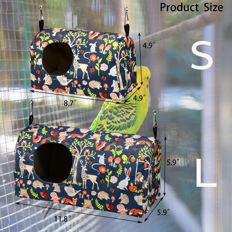 ShuRung Parrot Cockatiel Warm House Bird Nest Bed Winter Hanging Hammock Birds Sleeping Bed Parrot Hideway Bed Polyester Fabric for Parrot Parakeet Cockatiels Budgies Lovebird African Grey (S) S - PawsPlanet Australia