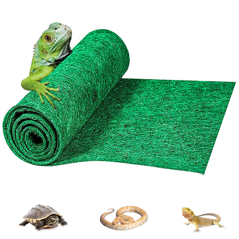 48" x 18" Reptile Carpet, Terrarium Liner Bedding Reptile Substrate Sand Mat for Cage Lizard Bearded Dragon Gecko Snake Tortoise Green