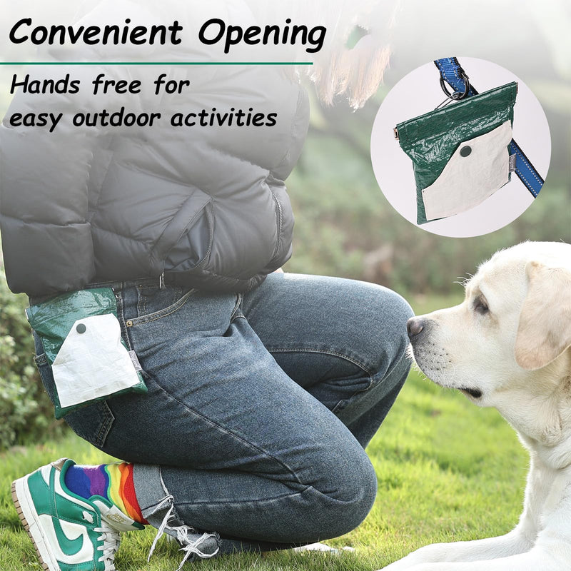 Dog Treat Pouch Large Capacity Pet Training Treat Bag Auto Close Hand Free Puppy Walking Bag Reward Pocket for Travel or Outdoor Use Green - PawsPlanet Australia