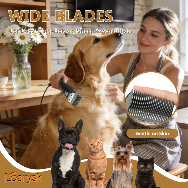 Precision Ceramic Wide Blades for Dog Grooming,Compatible with Andis,Oster A5,Wahl km10 Clippers-Dog and Cat Grooming Replacement Blade (30W(0.5MM)) 30W(0.5MM)
