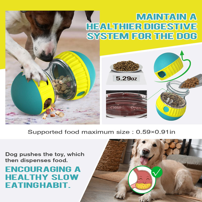 Dog Puzzle Toys,Adjustable Slow Feeder Dog Bowls,Rolling Treat Dispensing Dog Toys for Brain Stimulation,Interactive Dog Toys for Boredom and Keep Them Busy (Blue) Blue - PawsPlanet Australia