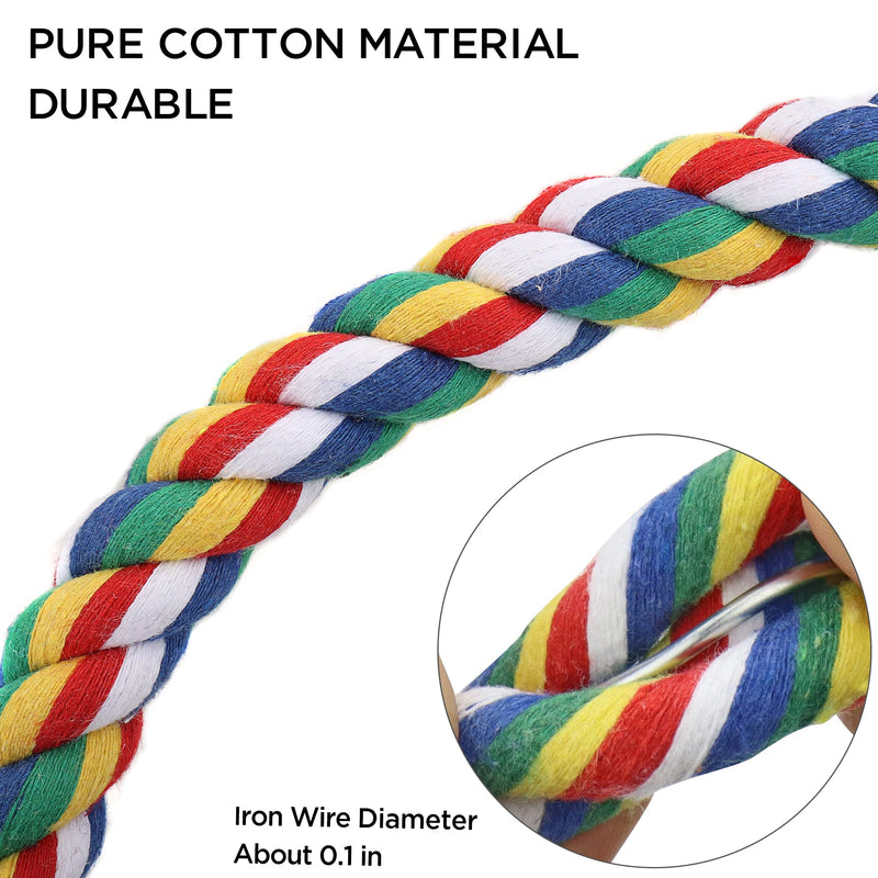 Bird Rope Perches for Parrots, Cockatiels, Parakeets, Budgie Cages Comfy Birds Colorful Rope Toy (31.5inch Metal nut) 31.5inch metal nut - PawsPlanet Australia