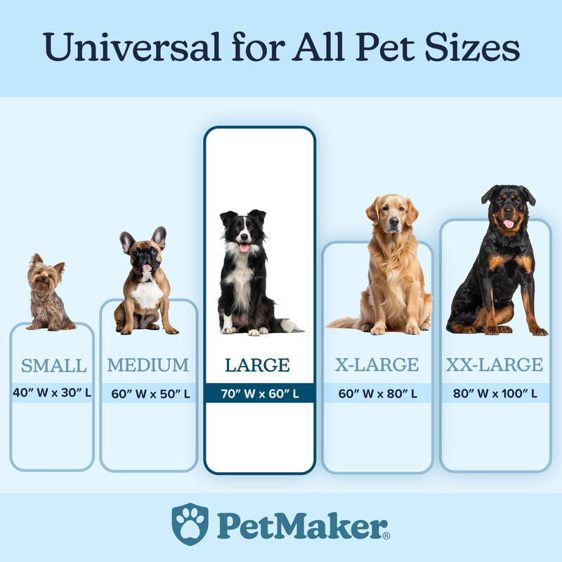 PETMAKER Dog Blanket - 60x70in Reversible Sherpa Blanket - Throw Blankets for Bed, Couch, Crate, or Car - Machine Washable Puppy Essentials (Cream) - PawsPlanet Australia