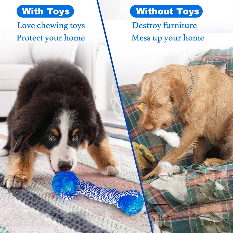 Rope Dog Toys 5 Pack with Squeaky Dog Toys, Dog Toys for Small Large Medium Dogs chew,for Teething Small Dogs, Convex Design Durable chew Rubber Balls,Funny Dog Toys donkey - PawsPlanet Australia