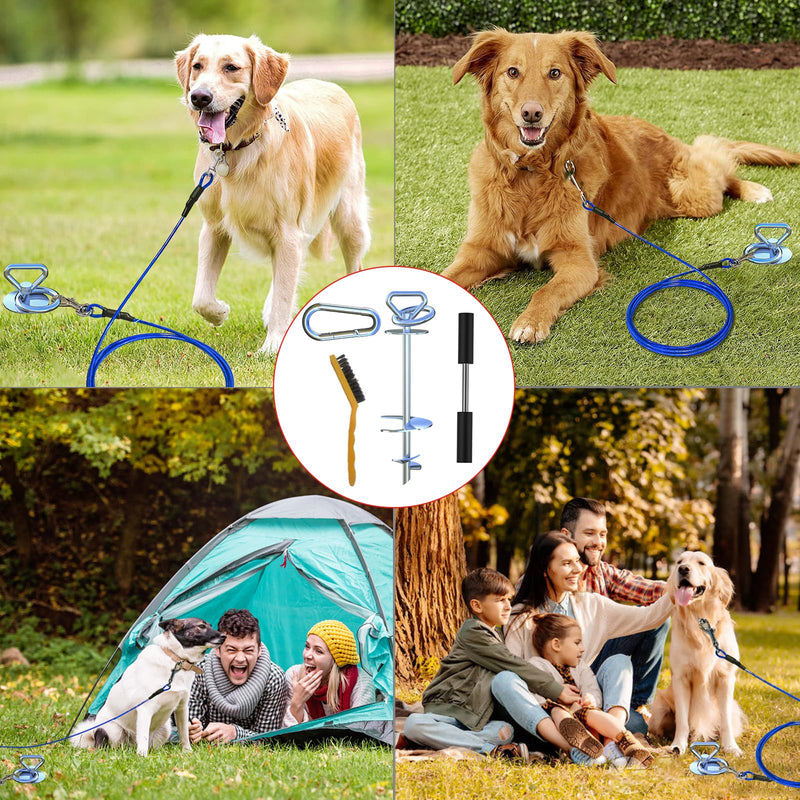 Dog Tie Out Stake,360° Swivel 304 Stainless Steel Dog Run Anchor- Use Any Dog Tie Out Cable or Yard Leash Chains,Heavy Duty Dog Stake for Large Dogs up to 200 LBS-Dog Runner for Yard dog stake/200LBS - PawsPlanet Australia
