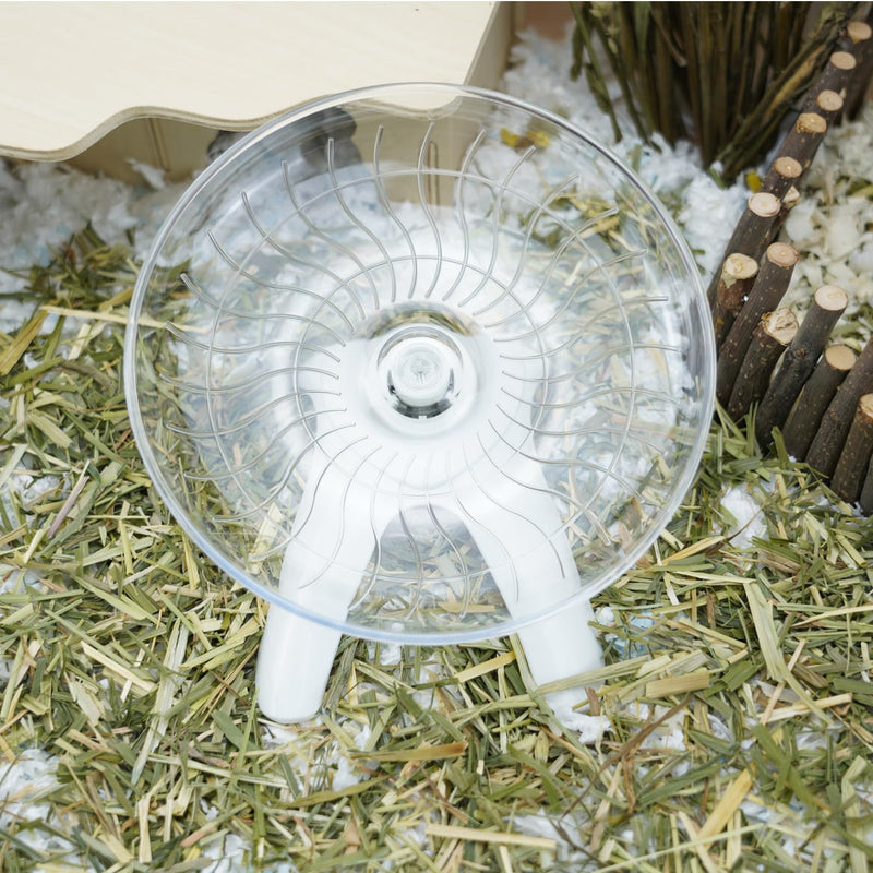 Hamster Wheel Silent Hamster Exercise Wheel Running Spinner Hamster Flying Saucer for Hamsters Gerbils Mice and Other Small Pets (White) White - PawsPlanet Australia